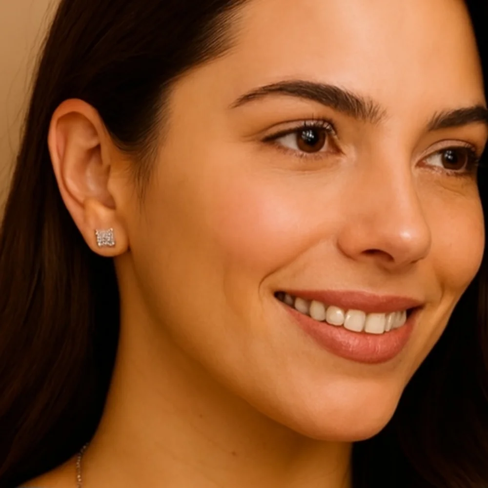 MOISSANITE Sterling Set Silver Necklace & EARRINGS